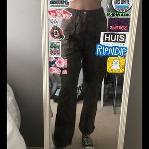 green/brown cargo pants